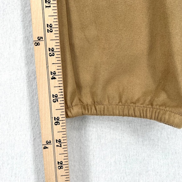 ENZA COSTA Pants Womens Medium 2 Camel Tan Faux Suede Jogger Lounge Track NWOT - Picture 13 of 15